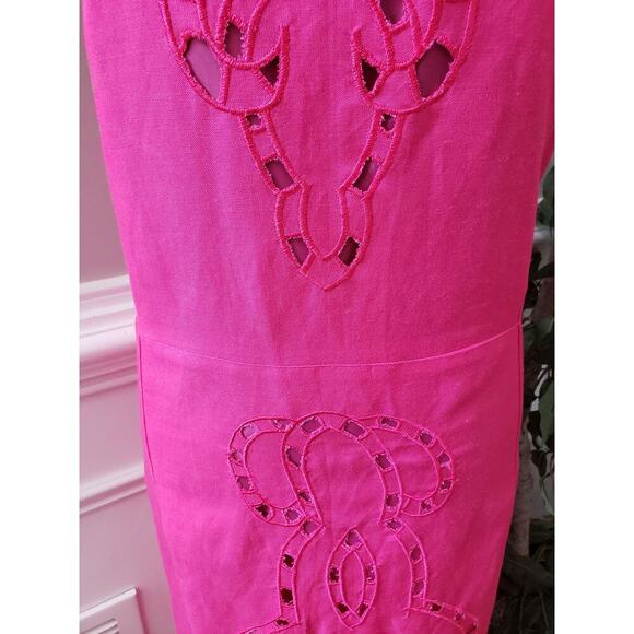 Appraisal Dress Women 20W Pink Sleeveless Embroidered Cutout Sheath Lined Boho - Picture 12 of 13